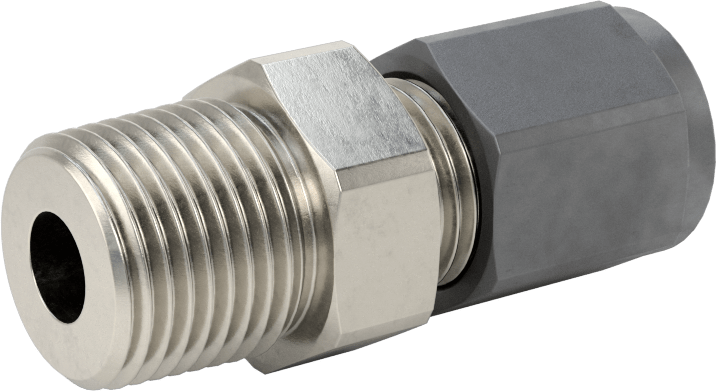 Paslanmaz Çelik Boru için Sıkıştırma Bağlantı Elemanı, 3/8" Boru Dış Çapı x 3/8 NPT Erkek için Düz Adaptör