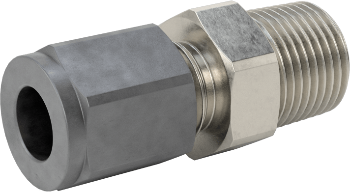 Paslanmaz Çelik Boru için Sıkıştırma Bağlantı Elemanı, 3/8" Boru Dış Çapı x 3/8 NPT Erkek için Düz Adaptör