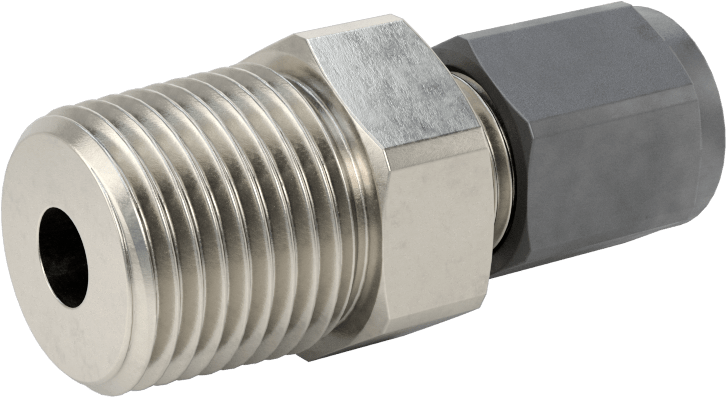 Paslanmaz Çelik Boru için Sıkıştırma Bağlantı Elemanı, 3/8" Boru Dış Çapı x 1/2 NPT Erkek için Düz Adaptör