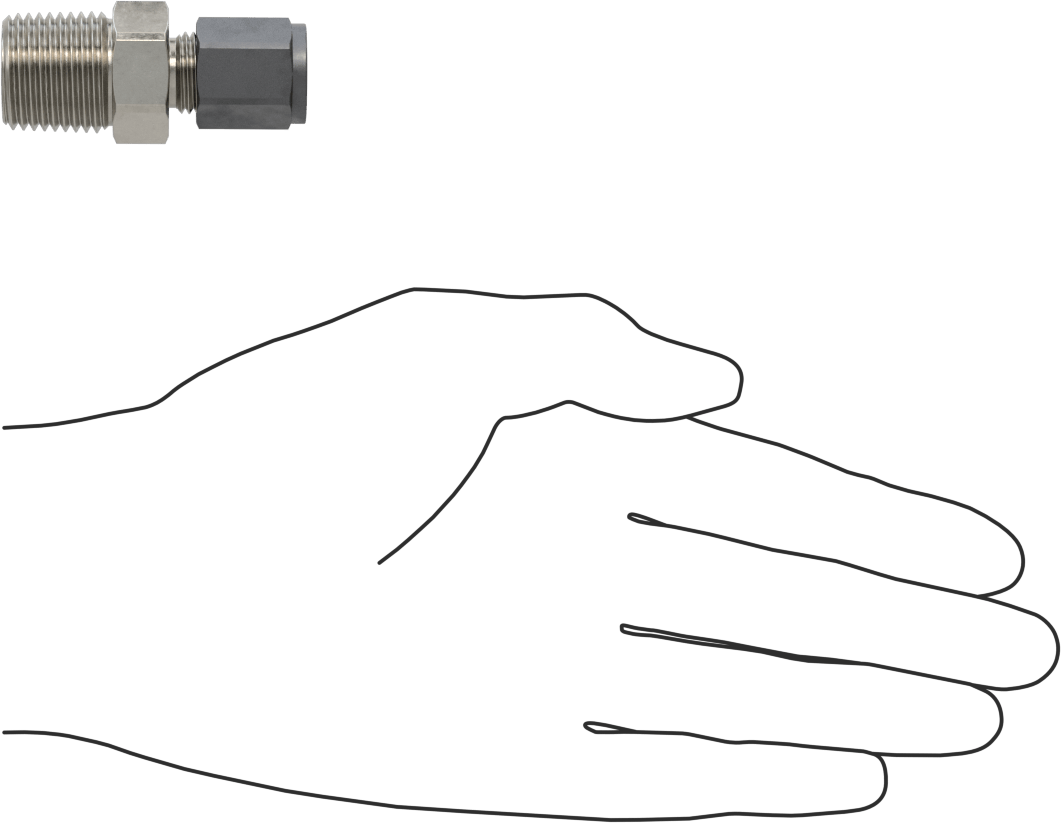 Paslanmaz Çelik Boru için Sıkıştırma Bağlantı Elemanı, 3/8" Boru Dış Çapı x 1/2 NPT Erkek için Düz Adaptör