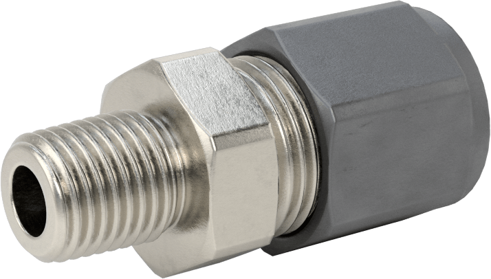 Paslanmaz Çelik Boru için Sıkıştırma Bağlantı Elemanı, 1/2" Dış Çaplı Boru x 1/4 NPT Erkek için Düz Adaptör