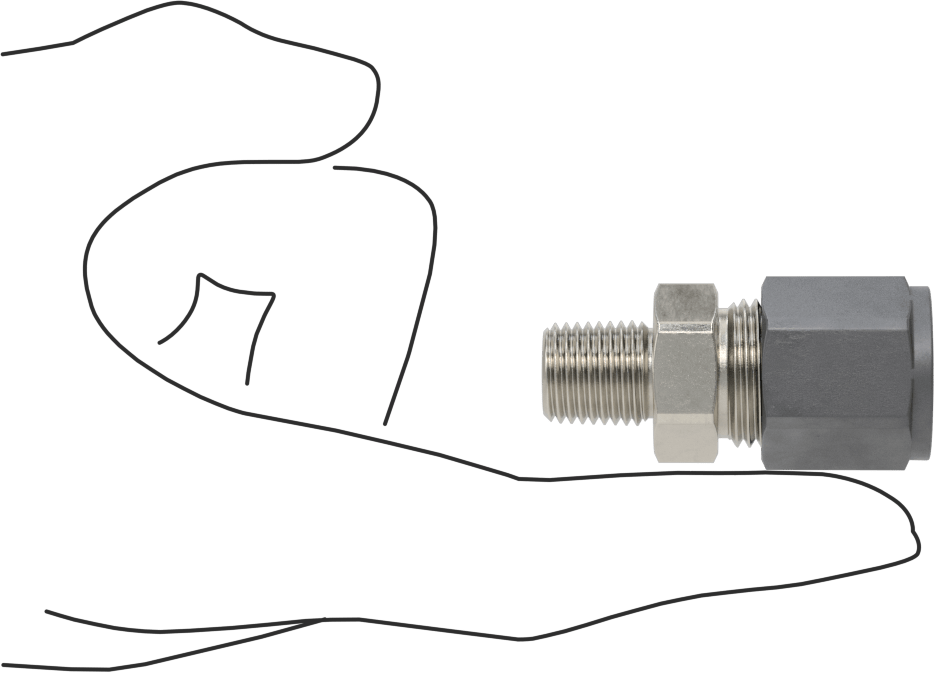 Paslanmaz Çelik Boru için Sıkıştırma Bağlantı Elemanı, 1/2" Dış Çaplı Boru x 1/4 NPT Erkek için Düz Adaptör