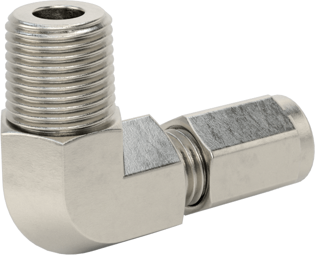 Paslanmaz Çelik Boru için Sıkıştırma Bağlantı Elemanı, 1/8" Boru x 1/8 NPT Erkek için 90 Derece Dirsek Adaptörü