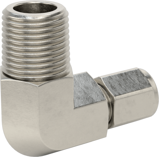 Paslanmaz Çelik Boru için Sıkıştırma Bağlantı Elemanı, 3/8" Boru x 1/2 NPT Erkek için 90 Derece Dirsek Adaptörü