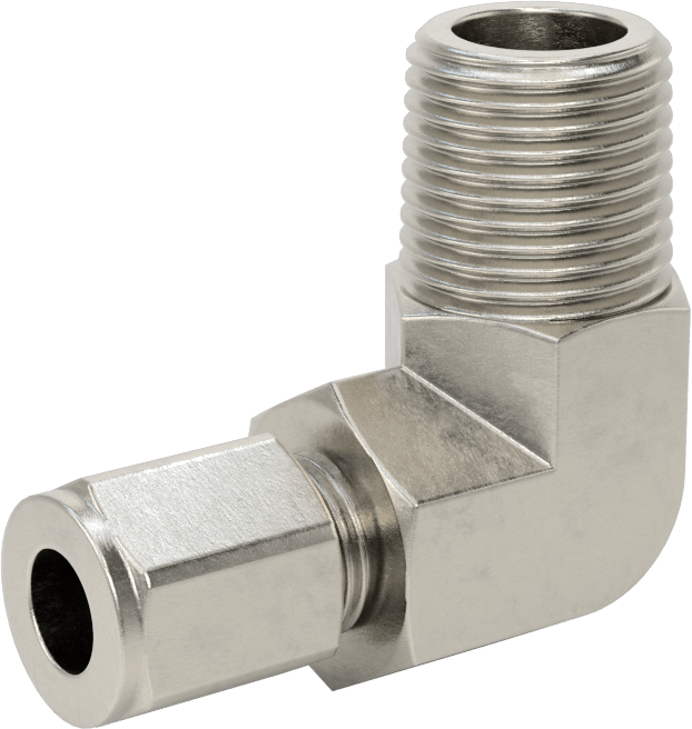 Paslanmaz Çelik Boru için Sıkıştırma Bağlantı Elemanı, 3/8" Boru x 1/2 NPT Erkek için 90 Derece Dirsek Adaptörü
