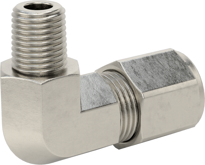 Paslanmaz Çelik Boru için Sıkıştırma Bağlantı Elemanı, 1/2" Boru x 1/4 NPT Erkek için 90 Derece Dirsek Adaptörü