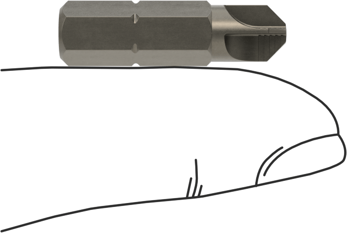 Kaymaz Torq-Set® Ucu, 1/4" Altıgen Şaft, 1/4" Vida Boyutu için