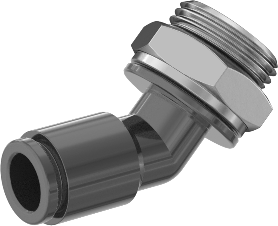 Hava için Bas-Bağlan Boru Bağlantı Parçası, 45 Derece Dirsek, 8 mm Boru Dış Çapı x 3/8 BSPP Erkek için