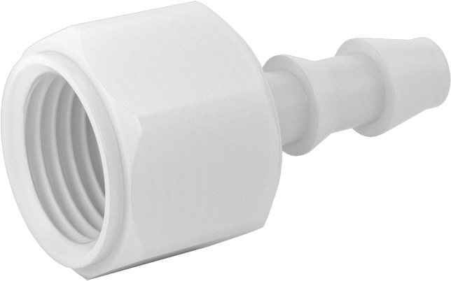 Su için Plastik Takmalı Dikenli Hortum Bağlantı Parçası, Düz Adaptör, 1/4" Hortum İç Çapı x 1/4 NPT Dişi