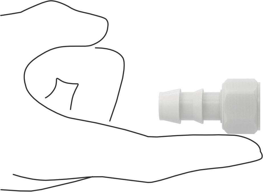 Su için Plastik Takmalı Dikenli Hortum Bağlantı Parçası, Düz Adaptör, 1/2" Hortum İç Çapı x 3/8 NPT Dişi