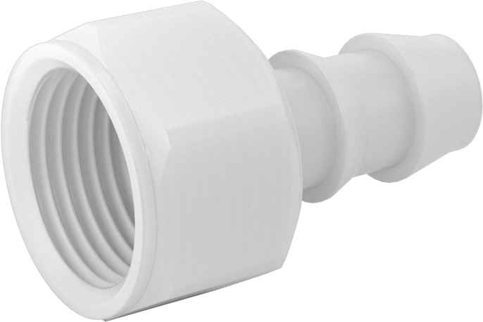 Su için Plastik Takmalı Dikenli Hortum Bağlantı Parçası, Düz Adaptör, 1/2" Hortum İç Çapı x 1/2 NPT Dişi