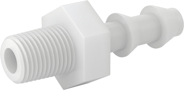 Su için Plastik Takmalı Dikenli Hortum Bağlantı Parçası, Düz Adaptör, 1/4" Hortum İç Çapı x 1/8 NPT Erkek