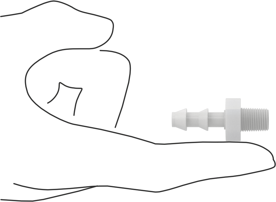 Su için Plastik Takmalı Dikenli Hortum Bağlantı Parçası, Düz Adaptör, 1/4" Hortum İç Çapı x 1/8 NPT Erkek