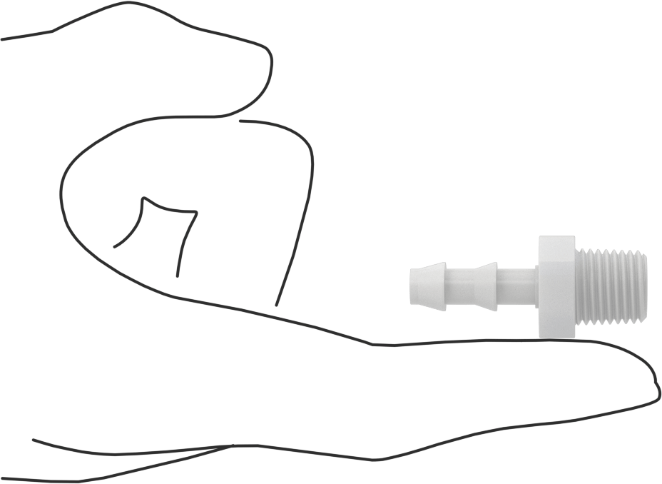 Su için Plastik Takmalı Dikenli Hortum Bağlantı Parçası, Düz Adaptör, 1/4" Hortum İç Çapı x 1/4 NPT Erkek