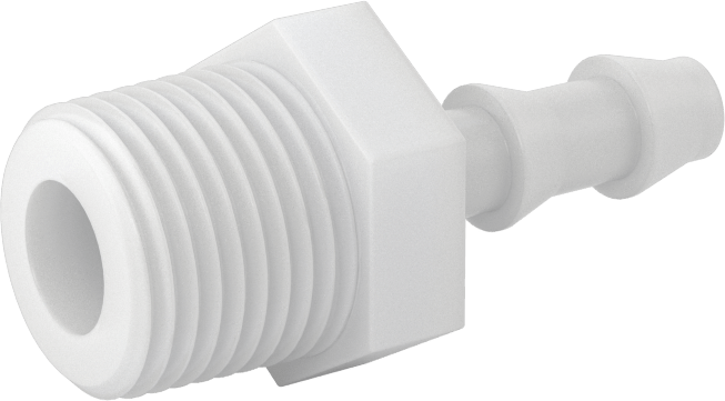 Su için Plastik Takmalı Dikenli Hortum Bağlantı Parçası, Düz Adaptör, 1/4" Hortum İç Çapı x 3/8 NPT Erkek