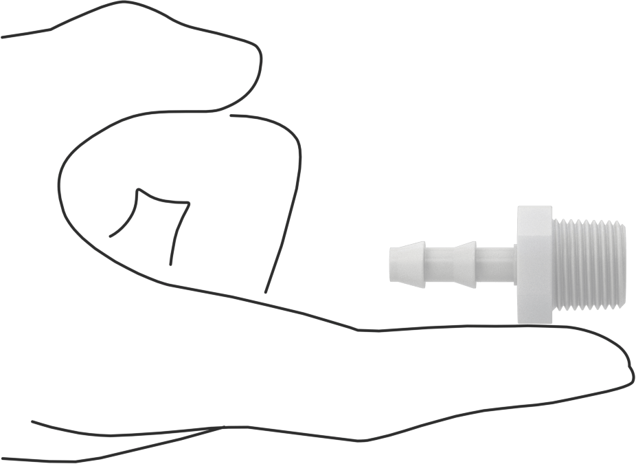 Su için Plastik Takmalı Dikenli Hortum Bağlantı Parçası, Düz Adaptör, 1/4" Hortum İç Çapı x 3/8 NPT Erkek