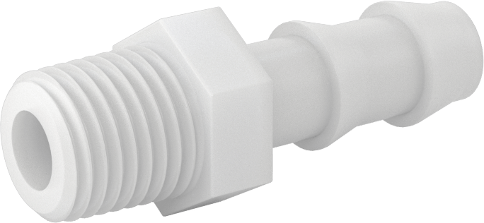 Su için Plastik Takmalı Dikenli Hortum Bağlantı Parçası, Düz Adaptör, 3/8" Hortum İç Çapı x 1/4 NPT Erkek