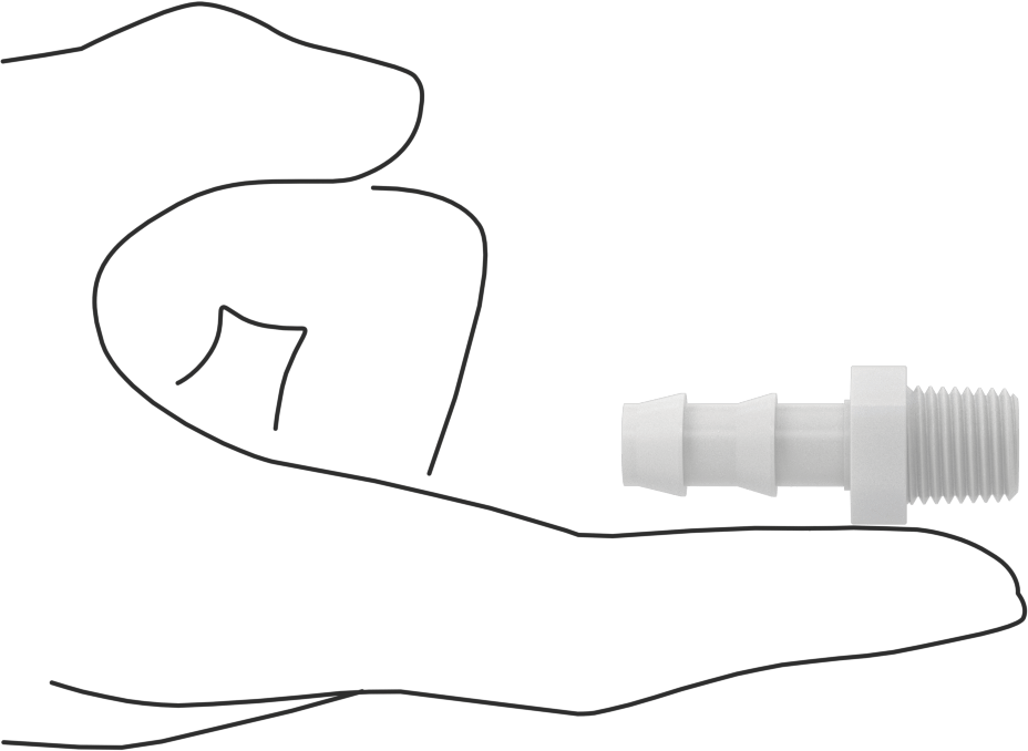 Su için Plastik Takmalı Dikenli Hortum Bağlantı Parçası, Düz Adaptör, 3/8" Hortum İç Çapı x 1/4 NPT Erkek