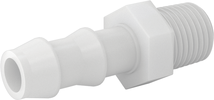 Su için Plastik Takmalı Dikenli Hortum Bağlantı Parçası, Düz Adaptör, 3/8" Hortum İç Çapı x 1/4 NPT Erkek