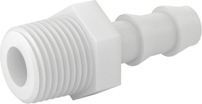 Su için Plastik Takmalı Dikenli Hortum Bağlantı Parçası, Düz Adaptör, 3/8" Hortum İç Çapı x 3/8 NPT Erkek