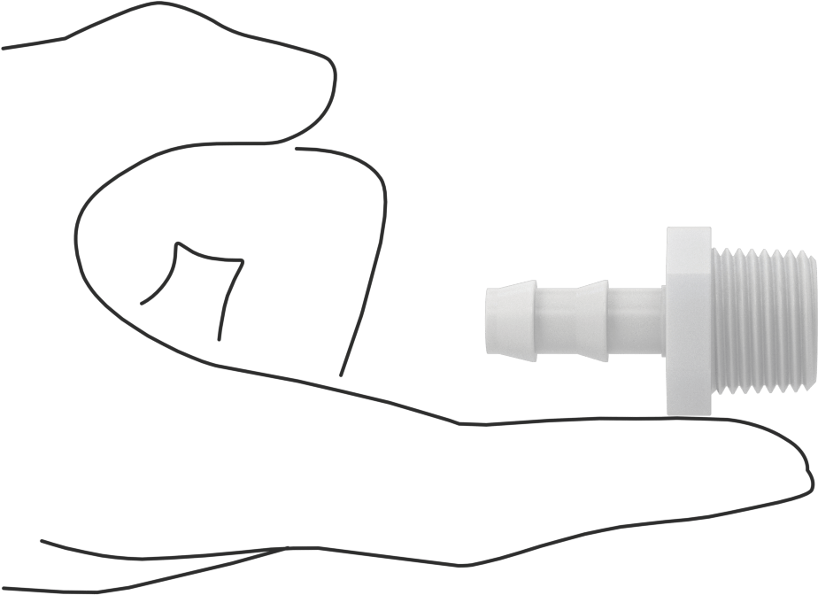Su için Plastik Takmalı Dikenli Hortum Bağlantı Parçası, Düz Adaptör, 3/8" Hortum İç Çapı x 1/2 NPT Erkek