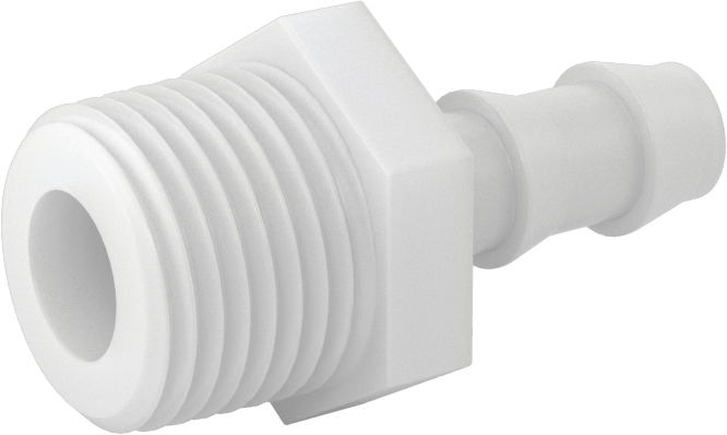 Su için Plastik Takmalı Dikenli Hortum Bağlantı Parçası, Düz Adaptör, 3/8" Hortum İç Çapı x 1/2 NPT Erkek