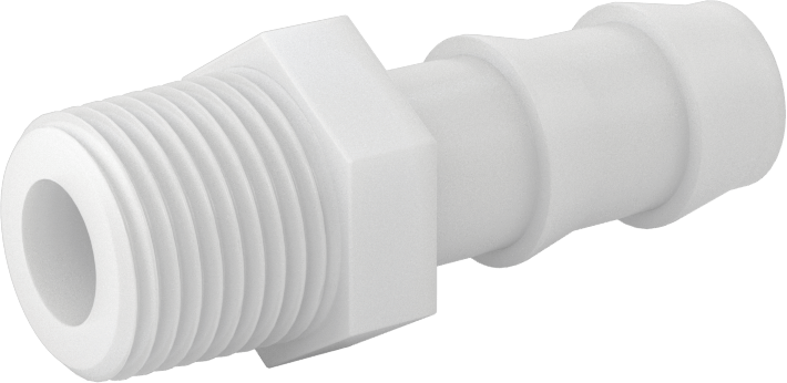 Su için Plastik Takmalı Dikenli Hortum Bağlantı Parçası, Düz Adaptör, 1/2" Hortum İç Çap x 3/8 NPT Erkek