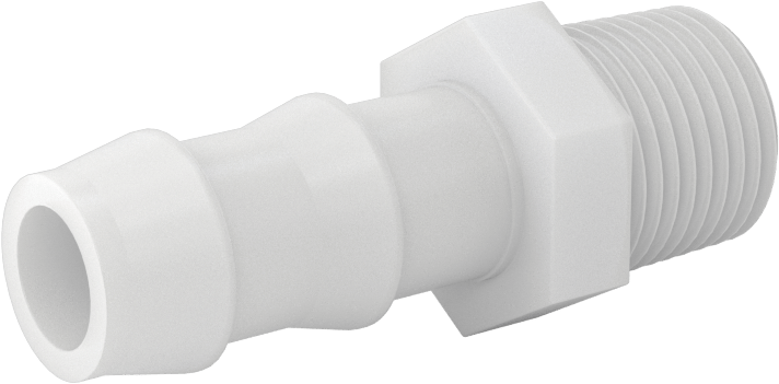 Su için Plastik Takmalı Dikenli Hortum Bağlantı Parçası, Düz Adaptör, 1/2" Hortum İç Çap x 3/8 NPT Erkek