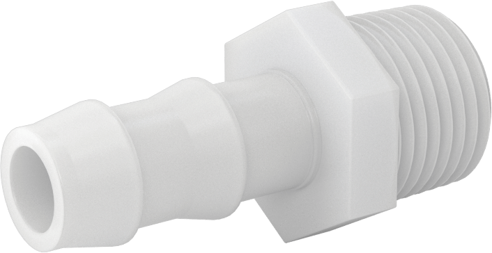 Su için Plastik Takmalı Dikenli Hortum Bağlantı Parçası, Düz Adaptör, 1/2" Hortum İç Çapı x 1/2 NPT Erkek