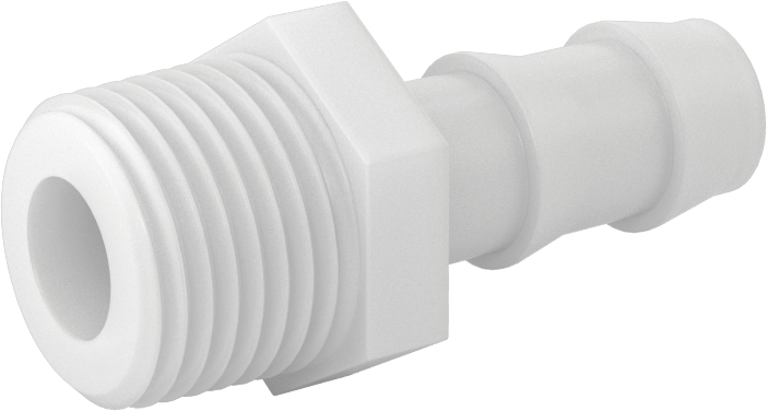 Su için Plastik Takmalı Dikenli Hortum Bağlantı Parçası, Düz Adaptör, 1/2" Hortum İç Çapı x 1/2 NPT Erkek
