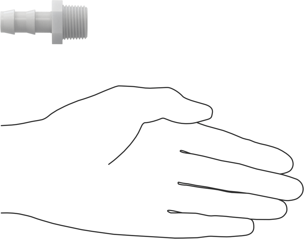 Su için Plastik Takmalı Dikenli Hortum Bağlantı Parçası, Düz Adaptör, 1/2" Hortum İç Çapı x 1/2 NPT Erkek