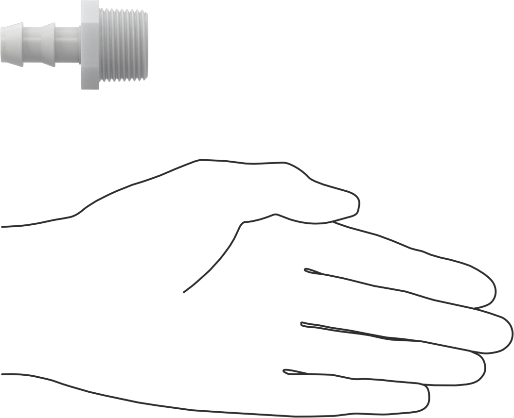 Su için Plastik Takmalı Dikenli Hortum Bağlantı Parçası, Düz Adaptör, 1/2" Hortum İç Çapı x 3/4 NPT Erkek