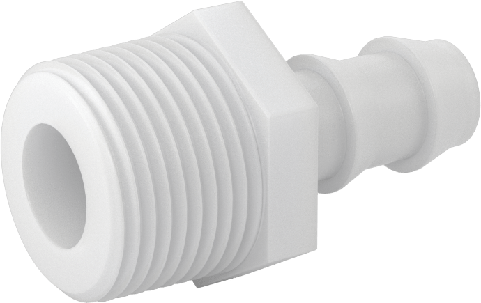 Su için Plastik Takmalı Dikenli Hortum Bağlantı Parçası, Düz Adaptör, 1/2" Hortum İç Çapı x 3/4 NPT Erkek