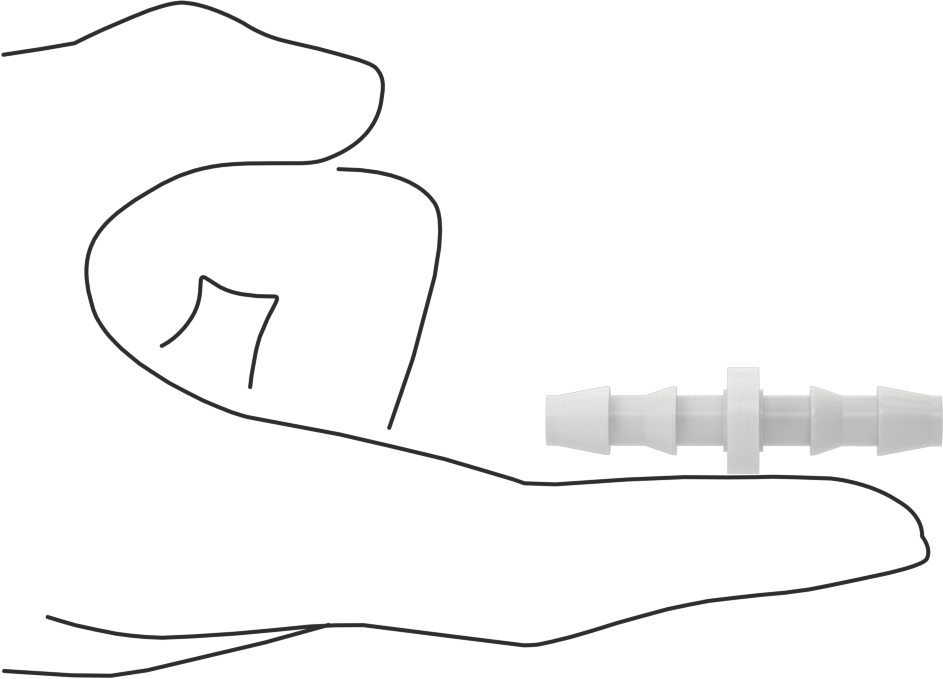 Su için Plastik Takmalı Dikenli Hortum Bağlantı Parçası, 1/4" Hortum İç Çapı için Düz Konektör