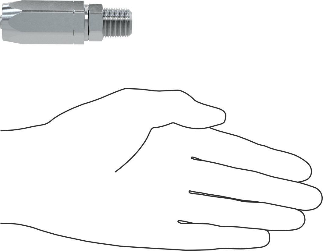 Çinko Kaplı Çelik Vidalı Hidrolik Hortum Bağlantı Elemanı, 3/8" Hortum İç Çapı için Parker 51R Serisi, 3/8 NPTF Erkek