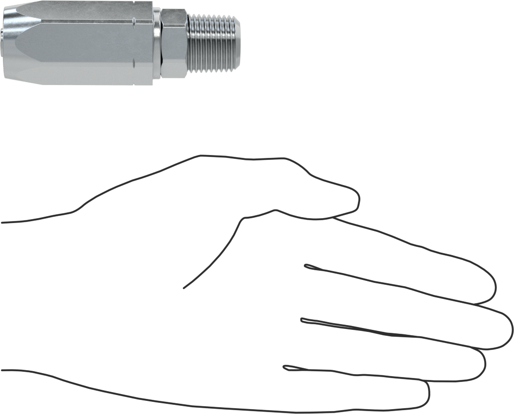Çinko Kaplı Çelik Vidalı Hidrolik Hortum Bağlantı Elemanı, 1/2" Hortum İç Çapı için Parker 51R Serisi, 1/2 NPTF Erkek