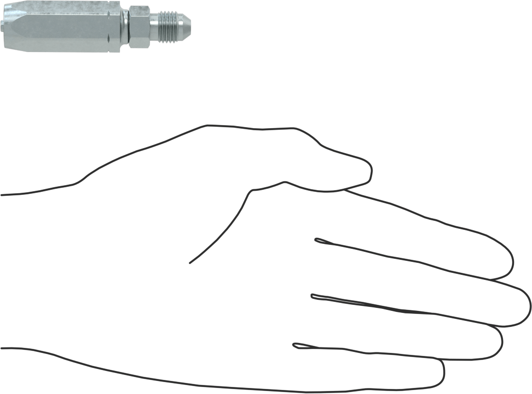 Çinko Kaplı Çelik Vidalı Hidrolik Hortum Bağlantı Elemanı, Parker 51R, 3/16" Hortum İç Çapı, 7/16"-20 Erkek, 37 Derece Genişletme