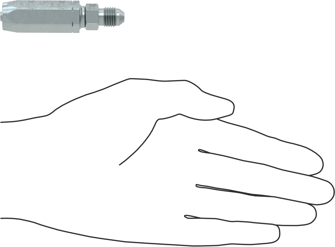 Çinko Kaplı Çelik Vidalı Hidrolik Hortum Bağlantı Elemanı, Parker 51R, 1/4" Hortum İç Çapı, 7/16"-20 Erkek, 37 Derece Genişletme