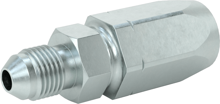 Çinko Kaplı Çelik Vidalı Hidrolik Hortum Bağlantı Elemanı, Parker 51R, 3/8" Hortum İç Çapı, 9/16"-18 Erkek, 37 Derece Genişletme