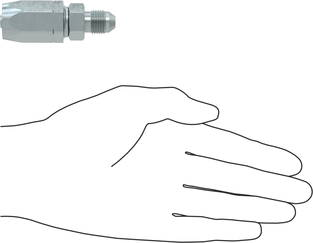 Çinko Kaplı Çelik Vidalı Hidrolik Hortum Bağlantı Elemanı, Parker 51R, 3/8" Hortum İç Çapı, 9/16"-18 Erkek, 37 Derece Genişletme