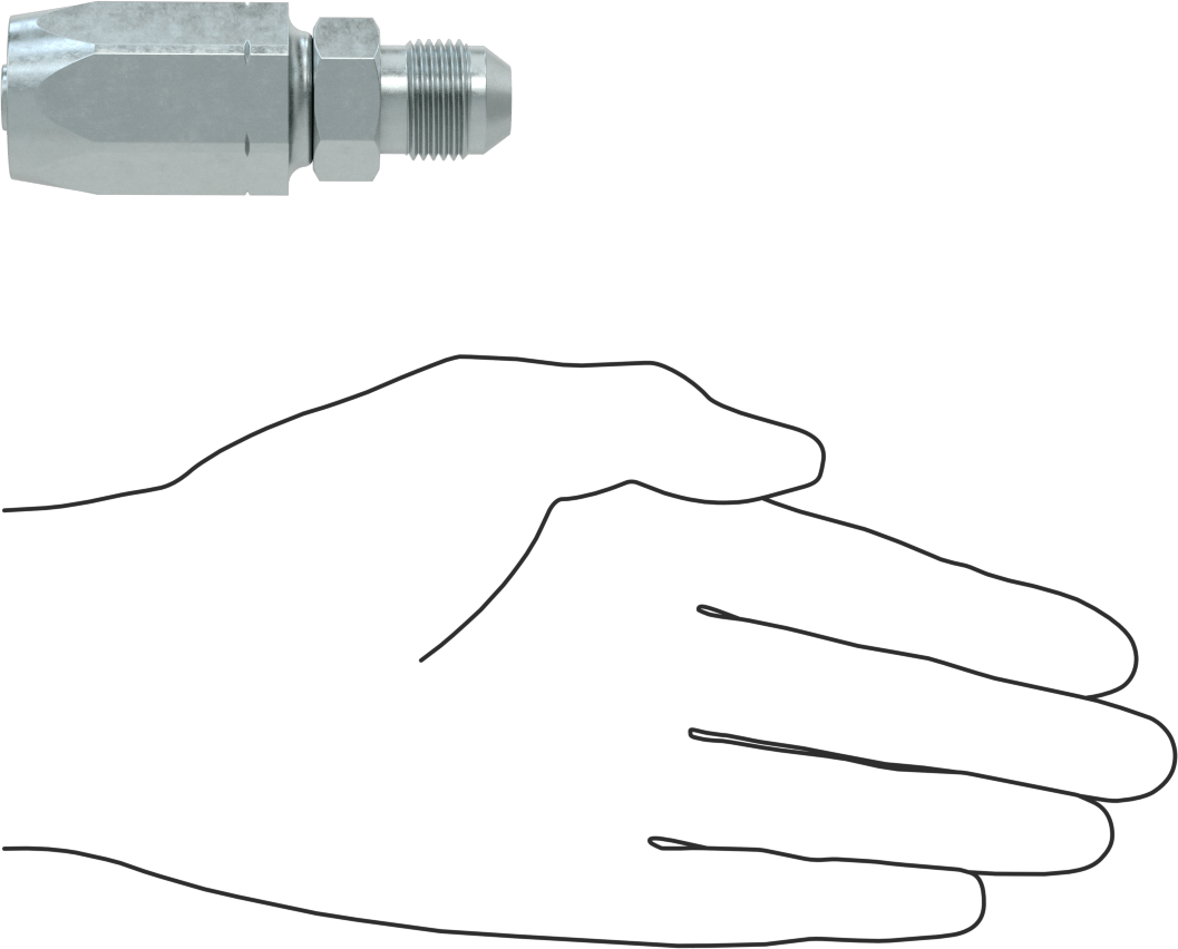 Çinko Kaplı Çelik Vidalı Hidrolik Hortum Bağlantı Elemanı, Parker 51R, 1/2" Hortum İç Çapı, 3/4"-16 Erkek, 37 Derece Genişletme