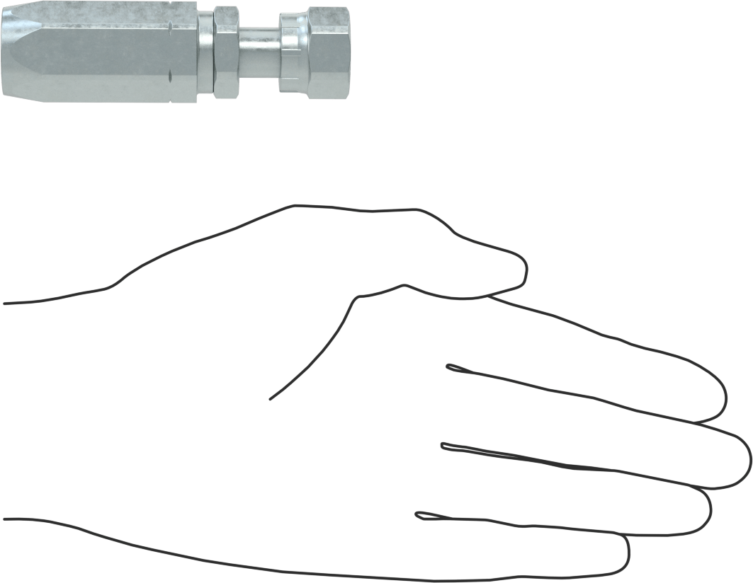 Çinko Kaplı Çelik Vidalı Hidrolik Hortum Bağlantı Elemanı, Parker 51R, 3/8" Hortum İç Çapı, 11/16"-16 O-Ring Yüz Contası