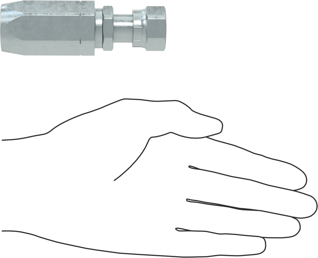 Çinko Kaplı Çelik Vidalı Hidrolik Hortum Bağlantı Elemanı, Parker 51R, 1/2" Hortum İç Çapı, 3/4"-16 O-Ring Yüz Contası