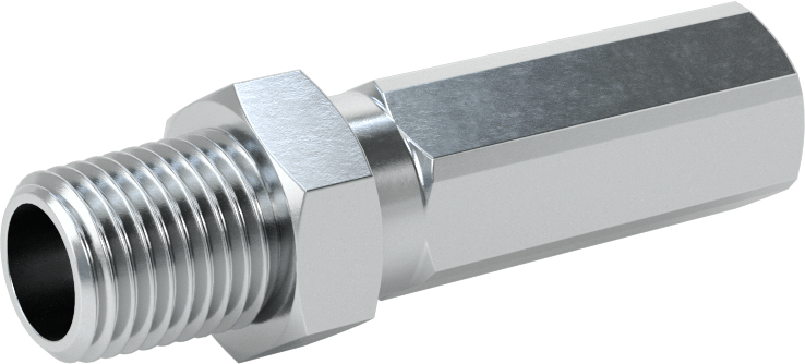 Çinko Kaplı Çelik Vidalı Hidrolik Hortum Bağlantı Elemanı, Parker 42 Serisi, 1/4" Hortum İç Çapı için, 1/4 NPTF Erkek