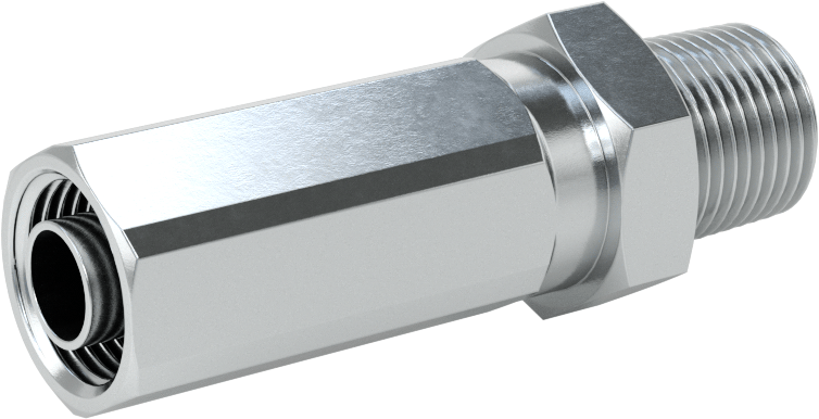 Çinko Kaplı Çelik Vidalı Hidrolik Hortum Bağlantı Elemanı, Parker 42 Serisi, 3/8" Hortum İç Çapı için, 3/8 NPTF Erkek