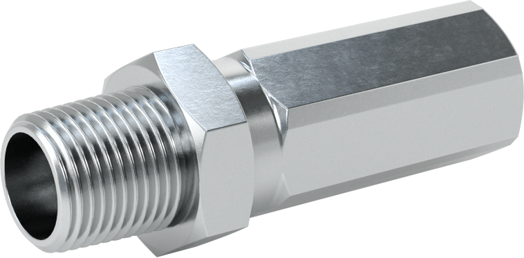 Çinko Kaplı Çelik Vidalı Hidrolik Hortum Bağlantı Elemanı, Parker 42 Serisi, 3/8" Hortum İç Çapı için, 3/8 NPTF Erkek