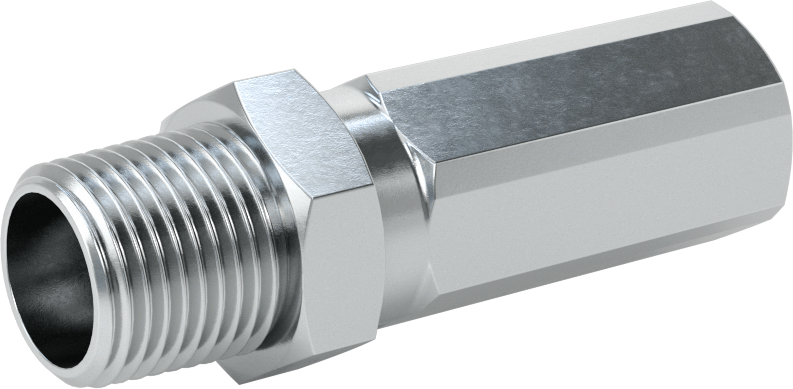 Çinko Kaplı Çelik Vidalı Hidrolik Hortum Bağlantı Elemanı, Parker 42 Serisi, 1/2" Hortum İç Çapı için, 1/2 NPTF Erkek