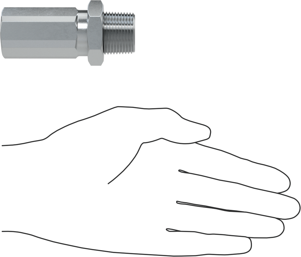 Çinko Kaplı Çelik Vidalı Hidrolik Hortum Bağlantı Elemanı, Parker 42 Serisi, 3/4" Hortum İç Çapı için, 3/4 NPTF Erkek