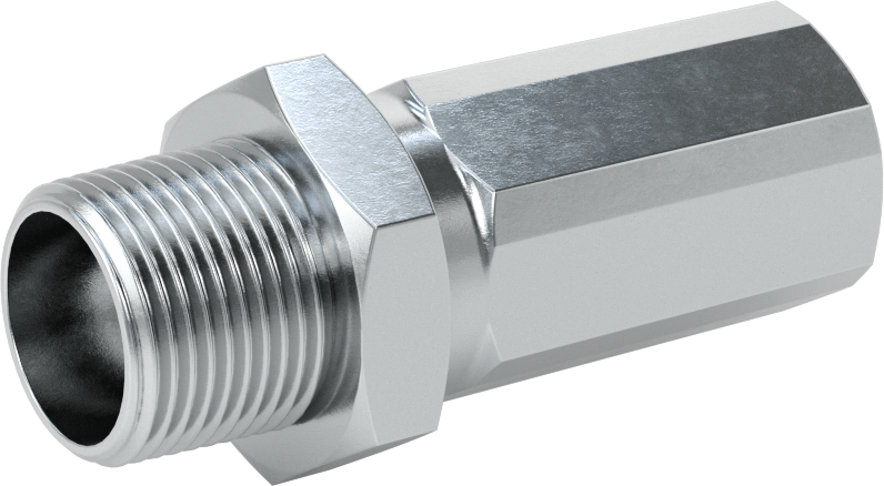 Çinko Kaplı Çelik Vidalı Hidrolik Hortum Bağlantı Elemanı, Parker 42 Serisi, 3/4" Hortum İç Çapı için, 3/4 NPTF Erkek