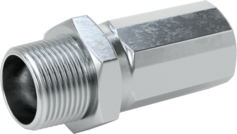 Çinko Kaplı Çelik Vidalı Hidrolik Hortum Bağlantı Elemanı, Parker 42 Serisi, 1" Hortum İç Çapı için, 1 NPTF Erkek